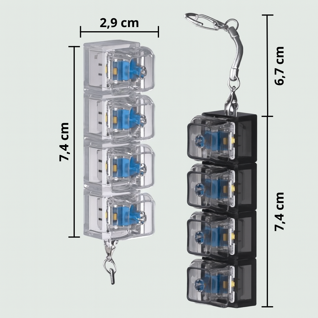 Keyzen Pulse™ – Llavero antiestrés con luz LED