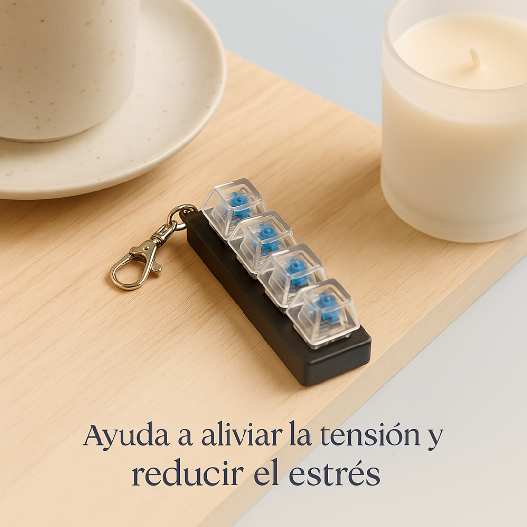 Keyzen Pulse™ – Llavero antiestrés con luz LED
